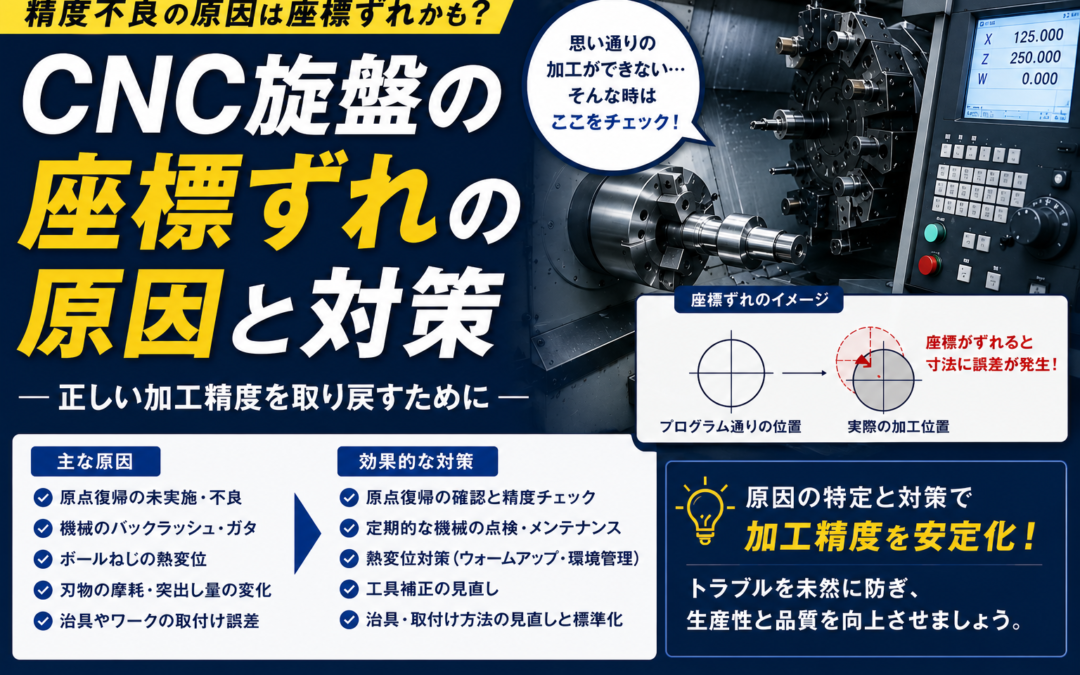 CNC旋盤の座標ずれの原因と対策