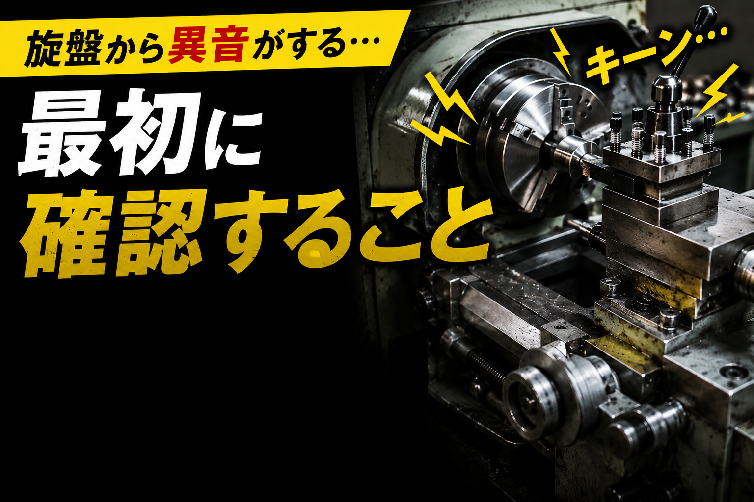 旋盤から異音がするときに最初に確認すること