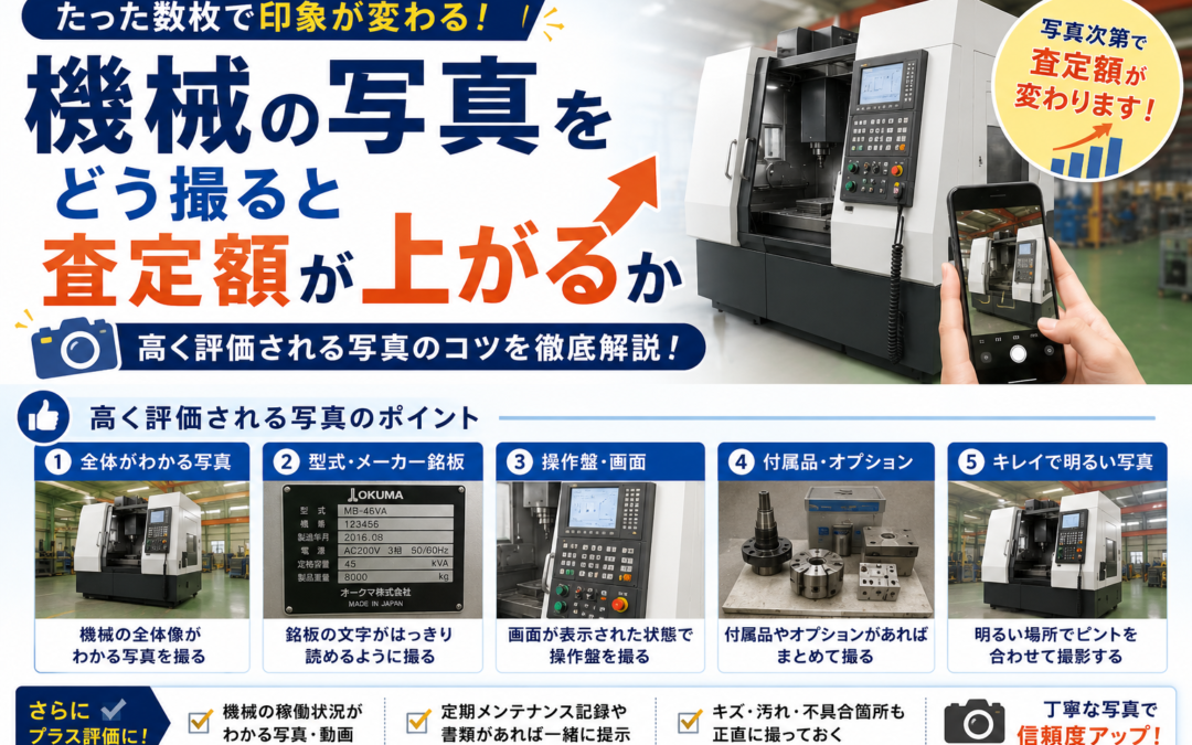 機械の写真をどう撮ると査定額が上がるか？買取査定で差がつく撮影のコツ