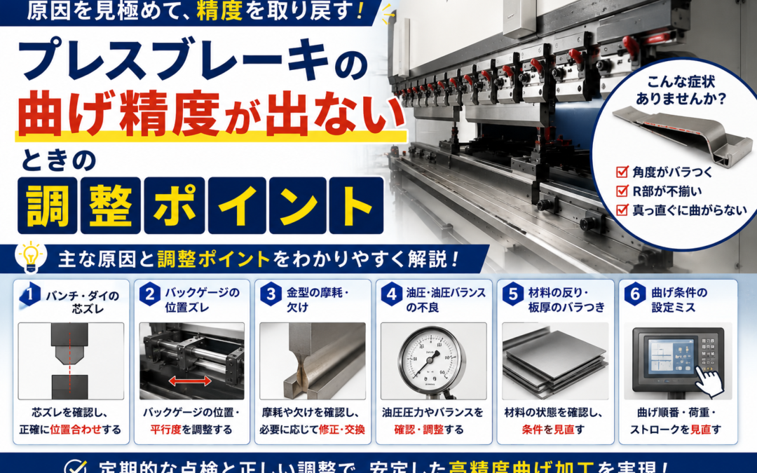 プレスブレーキの曲げ精度が出ないときの調整ポイントと原因別チェック方法