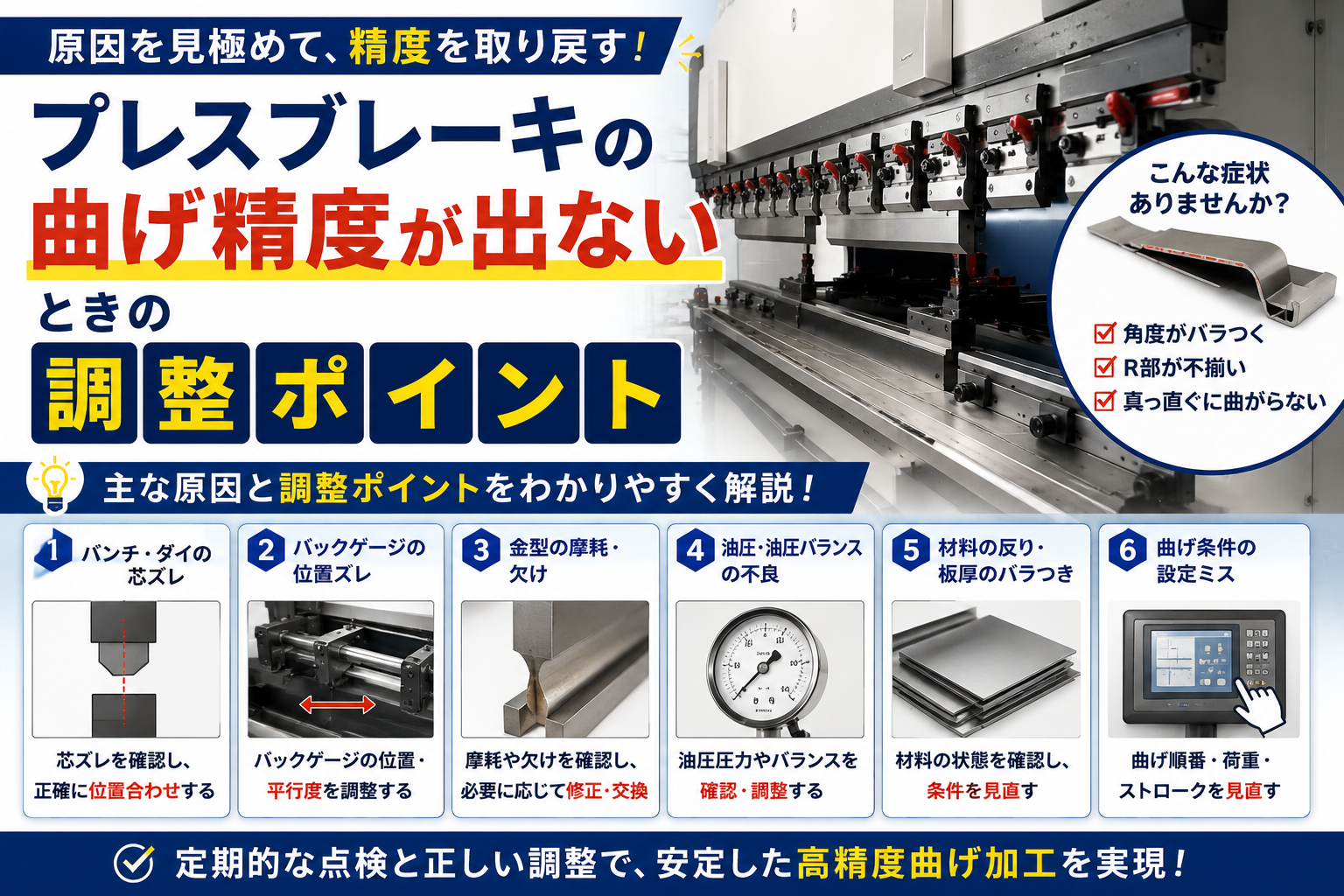 プレスブレーキ 曲げ精度