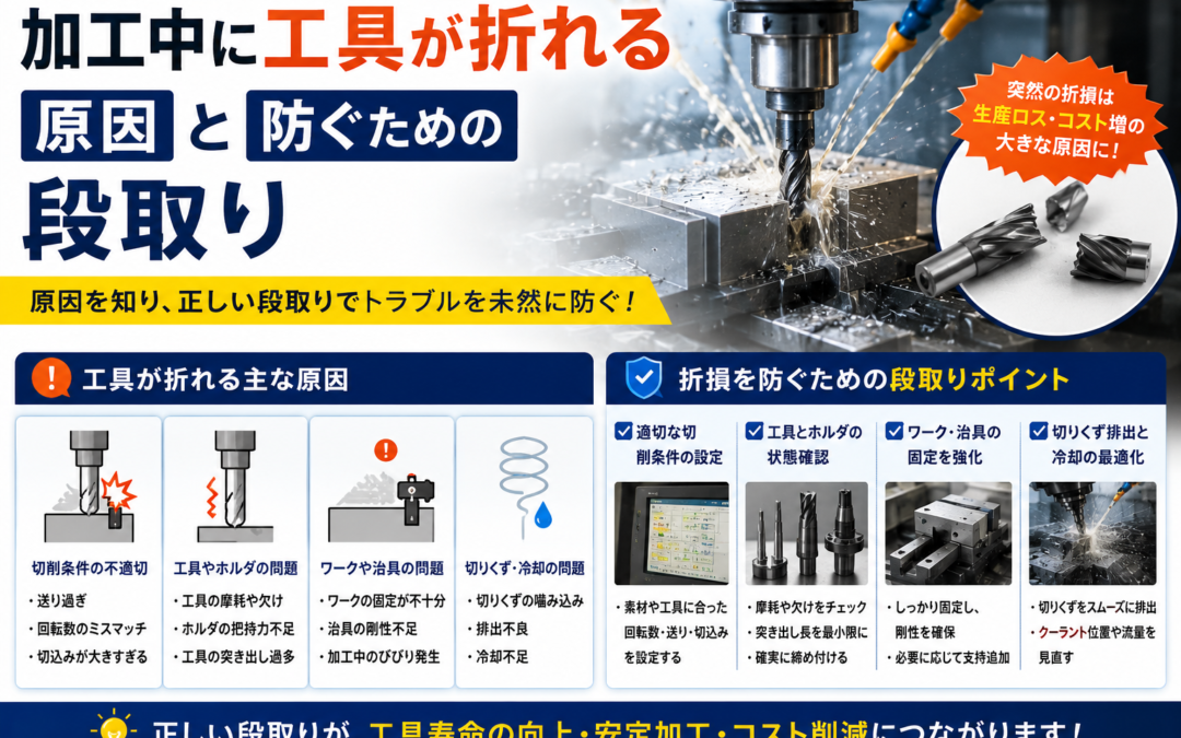 加工中に工具が折れる原因と防ぐための段取り