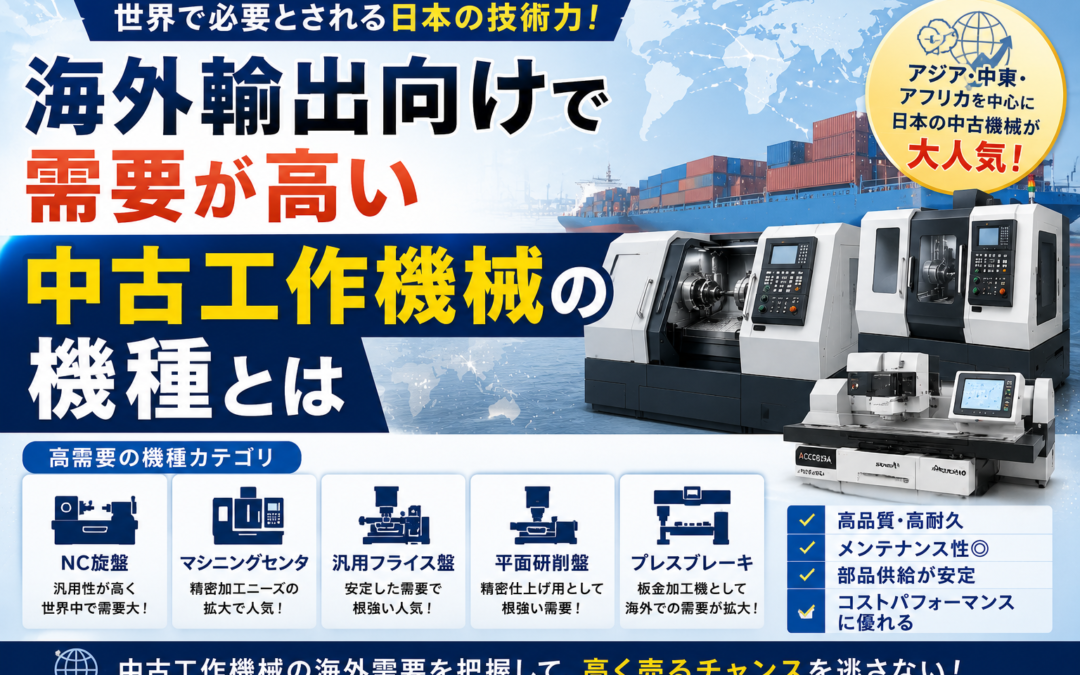 海外輸出向けで需要が高い中古工作機械の機種とは？買取価格が上がる条件も解説
