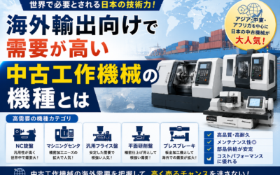 海外輸出向けで需要が高い中古工作機械の機種とは?買取価格が上がる条件も解説