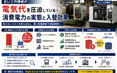 古い工作機械が電気代を圧迫している——消費電力の実態と入替効果