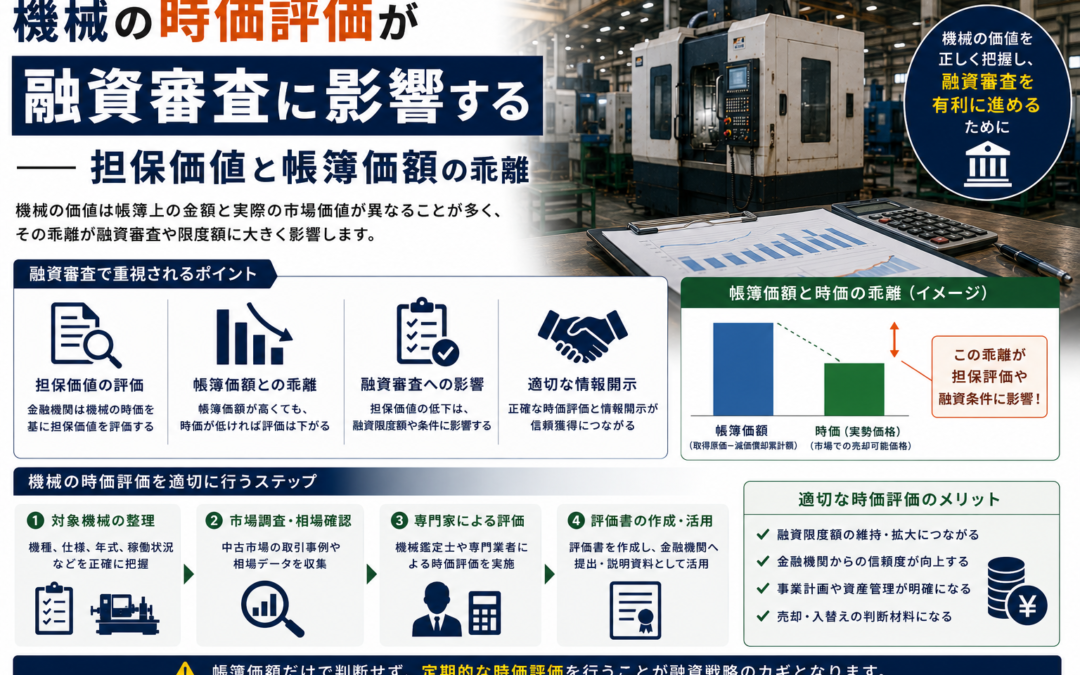 機械の時価評価が融資審査に影響する——担保価値と帳簿価額の乖離