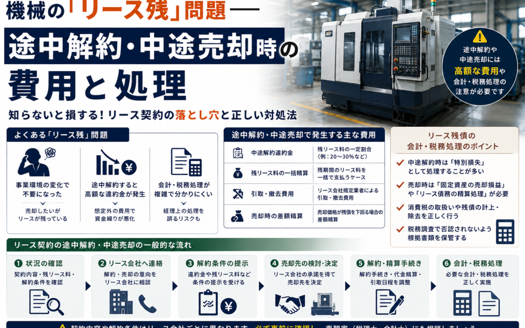 機械の「リース残」問題——途中解約・中途売却時の費用と処理