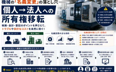 機械の「名義変更」の落とし穴——個人→法人への所有権移転で起きること